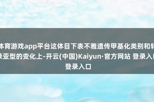 体育游戏app平台这体目下表不雅遗传甲基化类别和转录亚型的变化上-开云(中国)Kaiyun·官方网站 登录入口