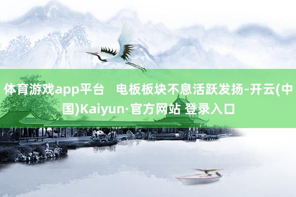 体育游戏app平台   电板板块不息活跃发扬-开云(中国)Kaiyun·官方网站 登录入口