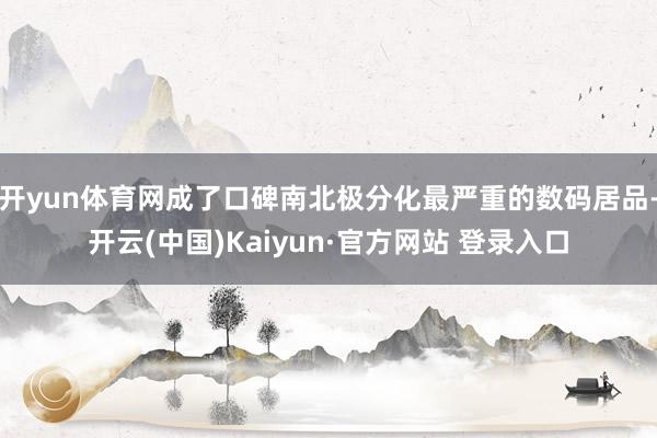 开yun体育网成了口碑南北极分化最严重的数码居品-开云(中国)Kaiyun·官方网站 登录入口