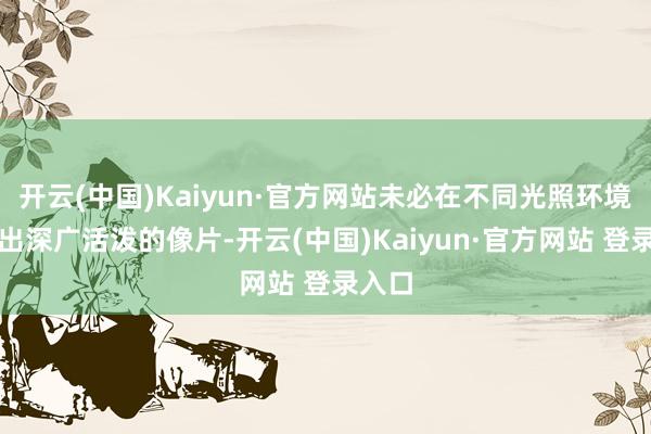 开云(中国)Kaiyun·官方网站未必在不同光照环境下拍出深广活泼的像片-开云(中国)Kaiyun·官方网站 登录入口