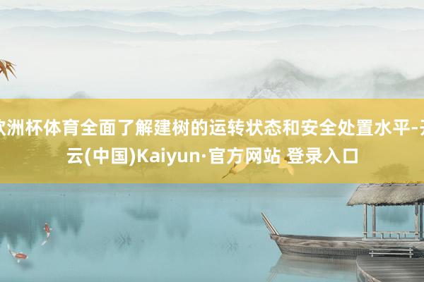 欧洲杯体育全面了解建树的运转状态和安全处置水平-开云(中国)Kaiyun·官方网站 登录入口