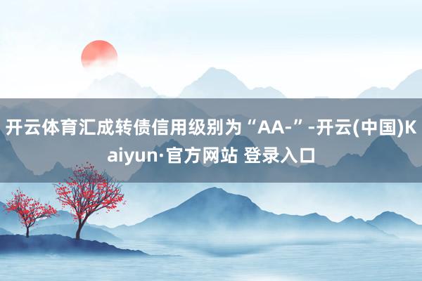 开云体育汇成转债信用级别为“AA-”-开云(中国)Kaiyun·官方网站 登录入口