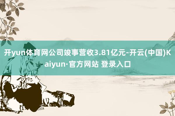 开yun体育网公司竣事营收3.81亿元-开云(中国)Kaiyun·官方网站 登录入口