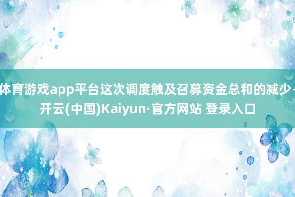 体育游戏app平台这次调度触及召募资金总和的减少-开云(中国)Kaiyun·官方网站 登录入口