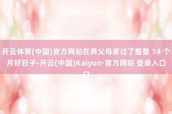开云体育(中国)官方网站在养父母家过了整整 14 个月好日子-开云(中国)Kaiyun·官方网站 登录入口
