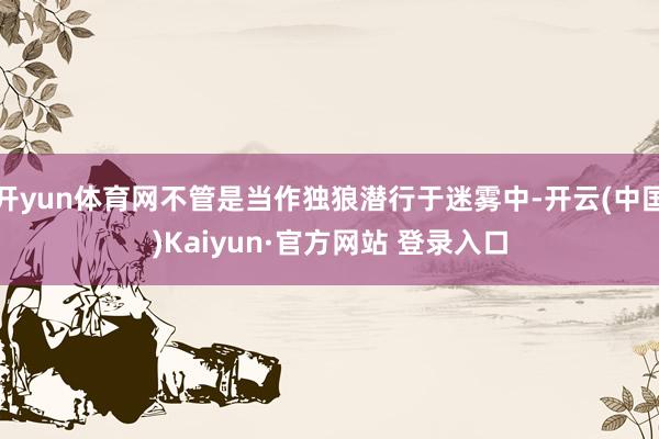 开yun体育网不管是当作独狼潜行于迷雾中-开云(中国)Kaiyun·官方网站 登录入口