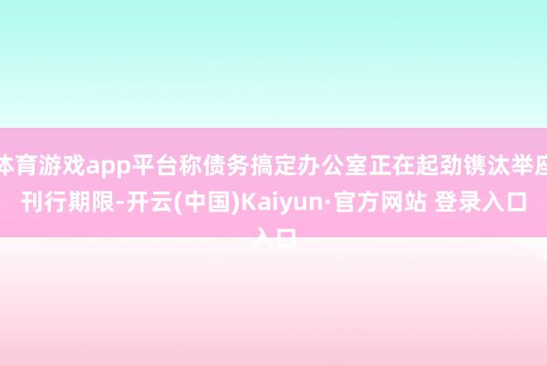 体育游戏app平台称债务搞定办公室正在起劲镌汰举座刊行期限-开云(中国)Kaiyun·官方网站 登录入口