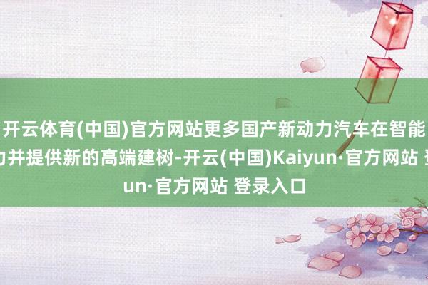 开云体育(中国)官方网站更多国产新动力汽车在智能化上发力并提供新的高端建树-开云(中国)Kaiyun·官方网站 登录入口