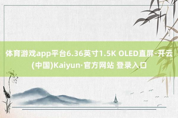 体育游戏app平台6.36英寸1.5K OLED直屏-开云(中国)Kaiyun·官方网站 登录入口